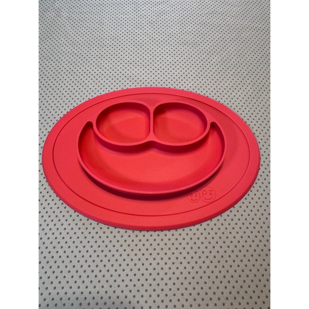 ezpz Happy Mat Silicone Suction Placemat Plate Red Coral Toddler Feeding Mat